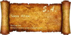 Sass Alex névjegykártya